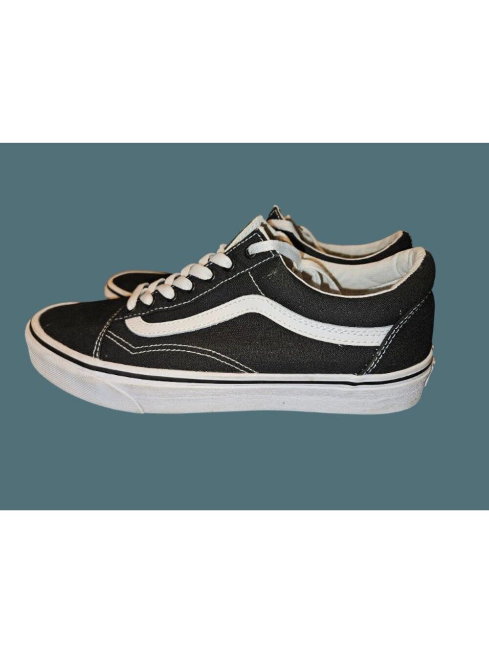 Vans Off The Walls Black Canvas Skater Sneakers Size Men 9 Women 10.5 -Unisex - Picture 7 of 11